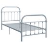 vidaXL Bed Frame without Mattress Grey Metal 100x200 cm