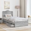 vidaXL Bed Frame with Drawer Grey Sonoma 75 x 190 cm Engineer Wood