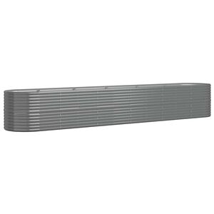 vidaXL Garden Raised Bed Galvanised Steel 440x80x68 cm Grey