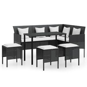 vidaXL Couch Sofa Set | Black, Cream White