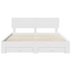 vidaXL Bed Frame with Headboard White 200 x 200 cm Engineered Wood