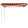 vidaXL Manual Retractable Awning with LED 4.5x3.5 m Orange and Brown