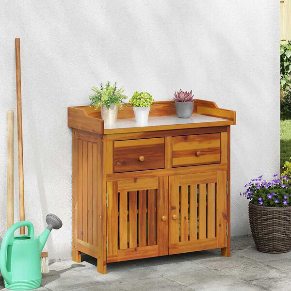 vidaXL Garden Cabinet Natural 78 x 36.5 x 78cm Solid Acacia Wood