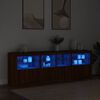 vidaXL Sideboard with LED Lights Brown Oak 202x37x67 cm