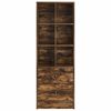 vidaXL Highboard with Drawer Smoked Oak 45.5 x 34 x 127 cm