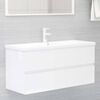 vidaXL Bathroom Furniture Set High Gloss White Engineered Wood