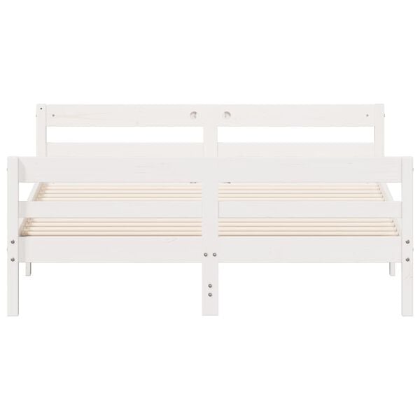 vidaXL Bed Frame without Mattress White 120x200 cm Solid Wood Pine