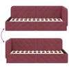 vidaXL Corner Bed Frame with Headboard Wine Red 90 x 190 cm Fabric