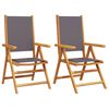 vidaXL Folding Chairs 2 pcs Anthracite Solid Wood Acacia and Fabric