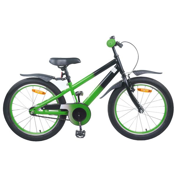 vidaXL Kids Bike 18'' for 5-7 Years Old Green Black