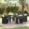 vidaXL Garden Dining Set 5 pcs Black Poly Rattan