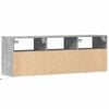 vidaXL TV Wall Cabinet with LED Lights Concrete Grey 130x31x45 cm