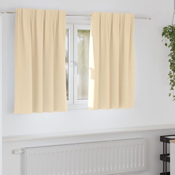 vidaXL Blackout Curtains with Rings 2 pcs Cream 140 x 140 cm Polyester