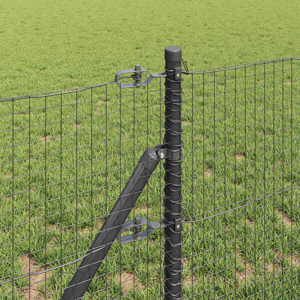 vidaXL Fence Post Grey 50 x 0.6 m (25 x 25 mm mesh) Steel and PVC