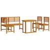 vidaXL Garden Bench Set 4 pcs Brown Solid acacia wood