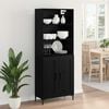 vidaXL Highboard Black Oak 69.5 x 34 x 180 cm Engineered Wood