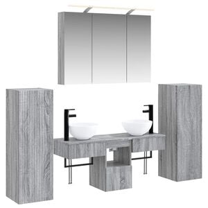 vidaXL Bathroom Furniture Set 6 pcs Grey Sonoma