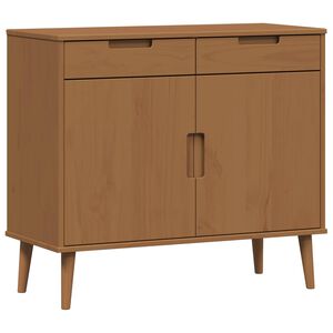 vidaXL Sideboard MOLDE Caramel 90 x 40 x 80 cm