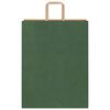 vidaXL Paper Bags 250 pcs with Handles Green 32x12x42 cm