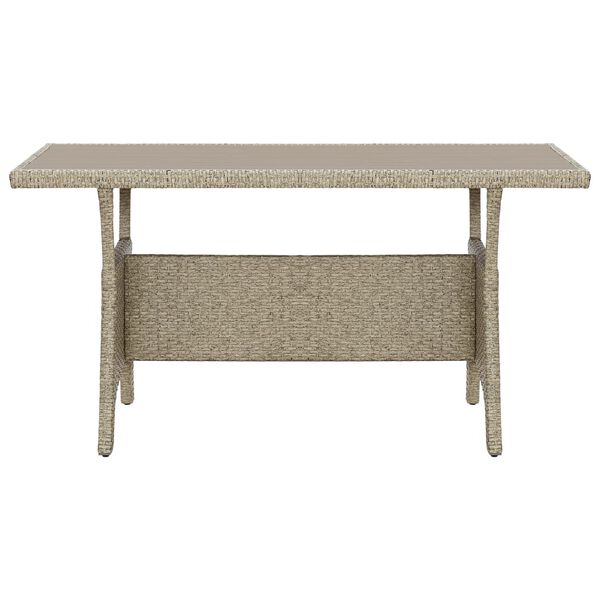 vidaXL Garden Table Grey 120x70x66 cm Poly Rattan