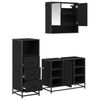 vidaXL Bathroom Furniture Set 3 pcs Black Oak Engineered Wood