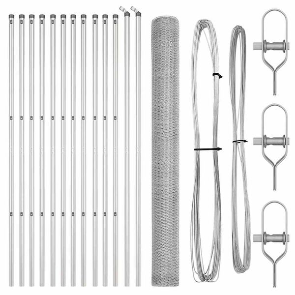 vidaXL Fence Post Silver 25 x 1.6 m (25 mm mesh) Steel