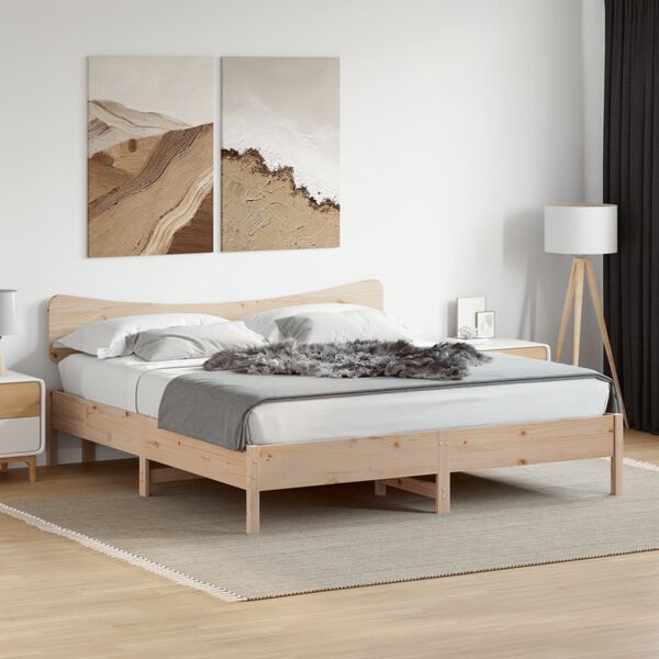 vidaXL Bed Frame without Mattress 180x200 cm Super King Solid Wood Pine