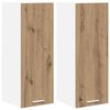 vidaXL Hanging Cabinet 2 pcs Artisan Oak and White Engineered Wood