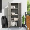 vidaXL Garden Storage Cabinet Grey 59x40x180 cm Poly Rattan