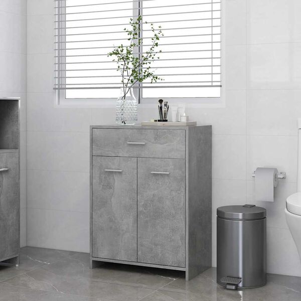 vidaXL Bathroom Cabinet Concrete Grey 60x33x80 cm Engineered Wood