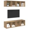 vidaXL TV Cabinet Set Wall-mounted 4 pcs Artisan Oak 37 x 37 x 72 cm