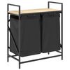 vidaXL Laundry Basket 2 Compartments with Shelf Sonoma Oak
