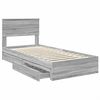 vidaXL Storage Bed with Drawer Grey Sonoma 75 x 190 cm Engineered Wood