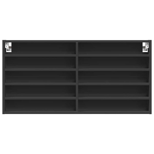 vidaXL Vitrine Cabinet Black 100x8.5x50 cm Engineered Wood
