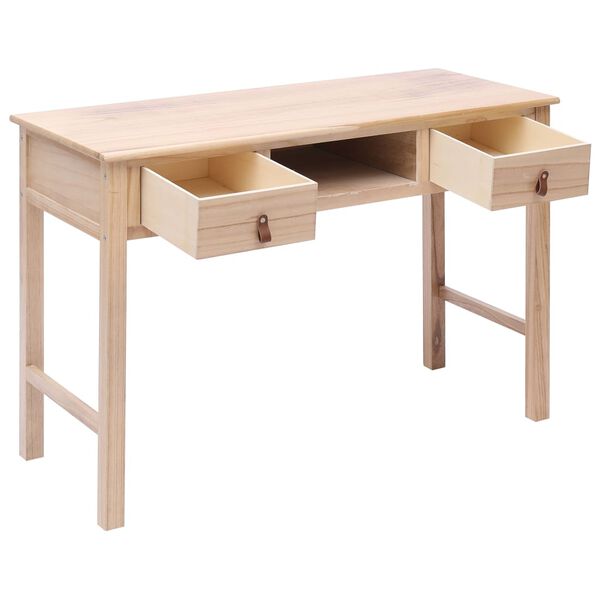 vidaXL Writing Desk Natural 110x45x76 cm Wood