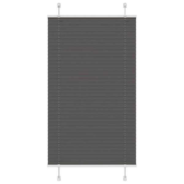 vidaXL Pleated Blind Black 70x150 cm Fabric Width 69.4 cm Polyester