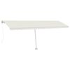 vidaXL Manual Awning with Solar LED 6 x 3 m Cream 100% Polyester