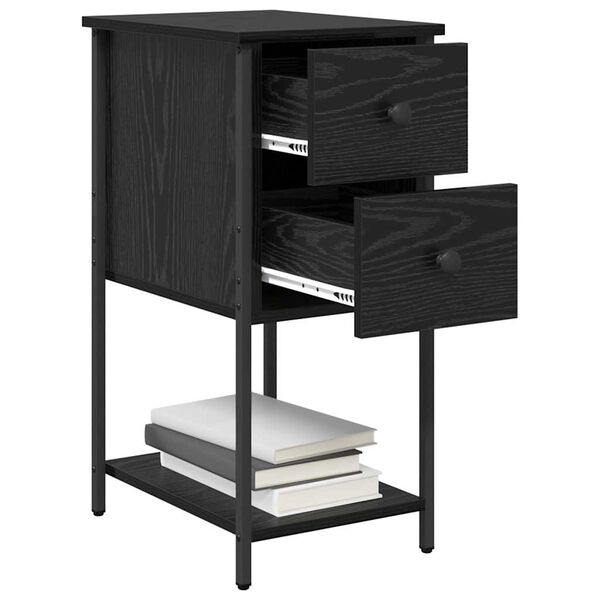 vidaXL Bedside Cabinet Black oak 32 x 42 x 70 cm Engineered wood