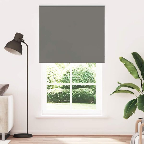 vidaXL Roller Blind Blackout Grey 125x230 cm Fabric Width 121.6 cm Polyester