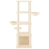 vidaXL Cat Tree with Sisal Scratching Posts Cream 147 cm