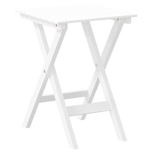 vidaXL Side Table Foldable White Solid Wood Poplar