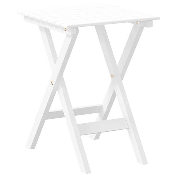 vidaXL Side Table Foldable White Solid Wood Poplar