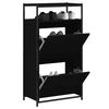 vidaXL Shoe Cabinet Black 60x34x112 cm Engineered Wood