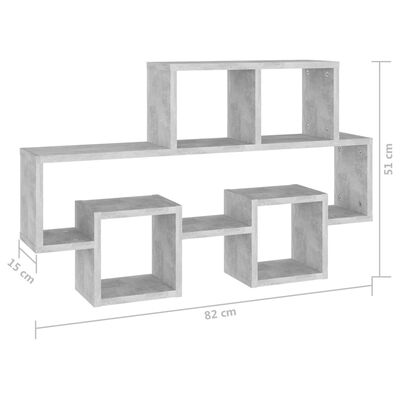 vidaXL Car-shaped Wall Shelf Concrete Grey 82x15x51 cm Engineered Wood