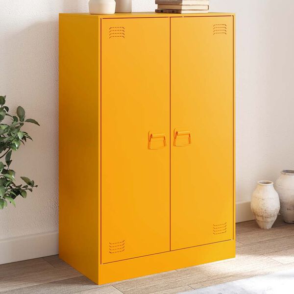 vidaXL Sideboard Mustard Yellow 67x39x107 cm Steel