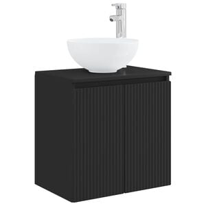 vidaXL Wall-Mounted Sink Vanity Black 49.5 x 41 x 64.5 cm