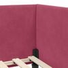 vidaXL Corner Bed Frame with Headboard Wine Red 90 cm x 200 cm Velvet
