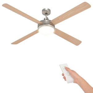 vidaXL Ceiling Fan with Light and Remote Control &Oslash; 130 cm Sonoma
