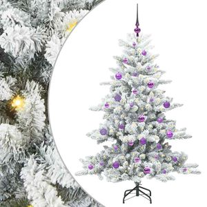 vidaXL Artificial Hinged Christmas Tree White 150 cm PVC and Steel