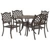 vidaXL Garden Dining Set 5 pcs Bronze 90 x 90 x 75 cm Cast Aluminium
